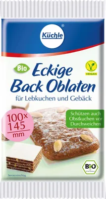 Produktbild von Küchle eckige Back Oblaten 100x145mm für Lebkuchen und Gebäck (1er Pack)