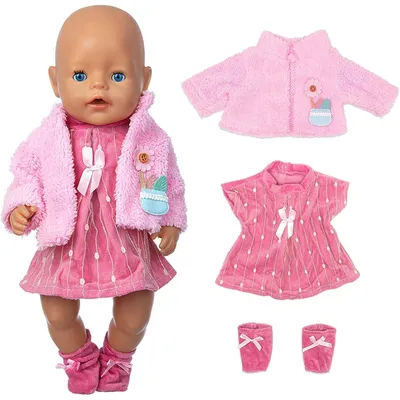 Immagine prodotto di Vestitini per bambola - Set di 4 abitini - Rosa - 38-43 cm - Abbigliamento per bambole per bambine