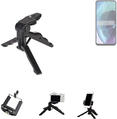 Produktbild von K-S-Trade Stativ Tisch-Ständer Dreibein Handy-Stativ Ständer kompatibel mit Infinix GT 20 Pro Mini-Stativ Smartphone Tripod Handy-Stativ aus Plastik