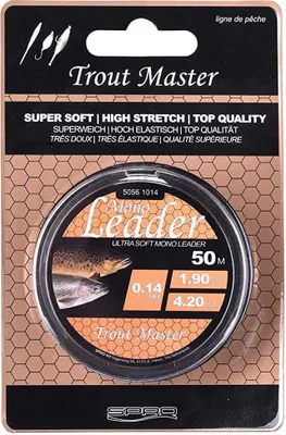 Produktbild von Trout Master Mono Leader - 50m Vorfachschnur, Durchmesser/Tragkraft:0.16mm / 2.3kg