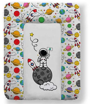 Produktbild von Kikido weiche Wickelauflage 70x50 cm - Baby Wickelunterlage - Wasserdicht, abwaschbar und pflegeleicht - Astronaut