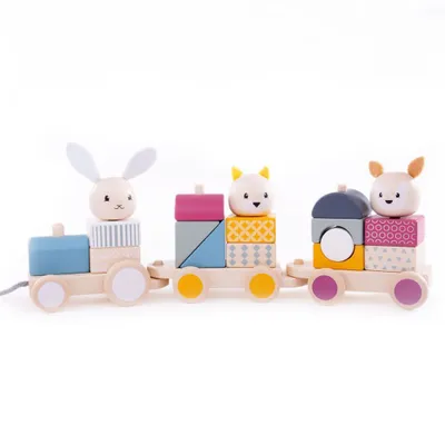 Immagine prodotto di Bigjigs Baby Treno in legno con animali