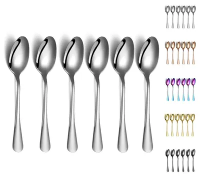 Immagine prodotto di Set di 6 cucchiai da tavola in acciaio inossidabile, lunghezza 20 cm