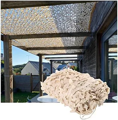 Produktbild von Tarnnetz, Sonnensegel, 1,5/2/3/4/6m Armee-militärnetz, Outdoor-sonnenschutz-tarn-schattennetz, Camouflage Netz, Für Jagd, Terrasse, Partydekoration, Beige Verstärktes Tarnnetz,3x4m(9.8*13ft)