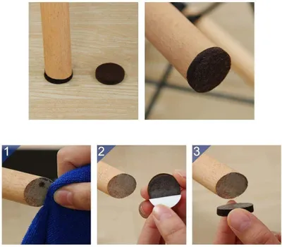 Produktbild von Möbel-Schutzkissen, selbstklebend, rund, 80 mm Durchmesser, Kratzschutz, Filzgleiter, Bodenschutz, Schwarz, 12 Stück