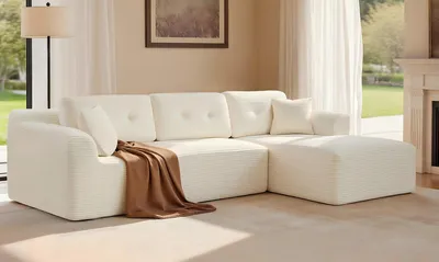 Produktbild von VASAGLE modulares Sofa 244 cm breit, vakuumverpackt, keine Montage erforderlich, mit großer Chaiselongue rechts