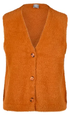 Produktbild von Rabe Damen Strickweste in Braun, Größe 38, mit V-Ausschnitt und gerader Passform
