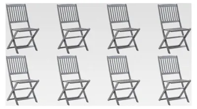 Produktbild von Klappstühle für den Außenbereich, massives Akazienholz, 8 Stück