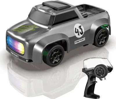 Obrázek produktu pro Mini auto na dálkové ovládání, 2,4 GHz, 4WD, vysokorychlostní driftovací pick-up v měřítku 1:64, s LED světly, dobíjecí elektrická hračka, narozeninové dárky pro chlapce, dívky a děti