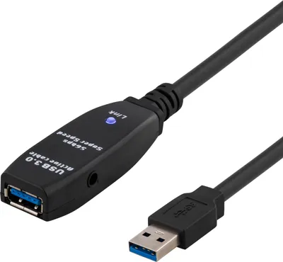 Image de DELTACO PRIME Câble d'extension actif USB 3.0, type A ha - ho, 5 m, sv