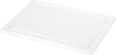 Produktbild von Schneidbrett weiß, mit Saftrille und Füßchen Länge: 330 mm, Breite: 220 mm