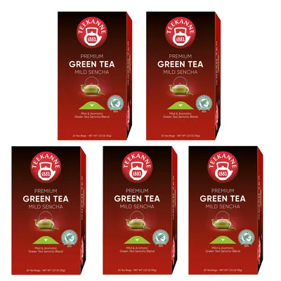 Produktbild von Teekanne Premium Grüner Tee feinherb und duftigfrisch 35g 5er Pack