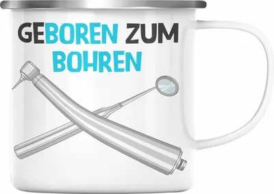 Produktbild von Trendation - Zahnmedizinische Fachangestellte Geschenk Emaille Tasse mit Spruch Zahnarzt Geschenkidee Zahnartzhelferin (Silber)