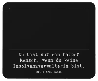 Produktbild von Mr. & Mrs. Panda Mousepad Insolvenzverwalterin Herz - Schwarz - Geschenk, mauspad laptop, Mouse Pad, pc