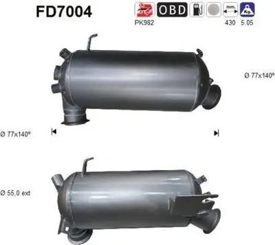 Produktbild von AS FD7004 Dieselpartikelfilter Rußpartikelfilter DPF für VW Transporter V Bus (7HB, 7HJ, 7EB, 7EJ, 7EF, 7EG, 7HF, 7EC) Abgasanlage Diesel