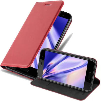 Obrázok produktu pre Cadorabo puzdro pre HTC U PLAY ochranné puzdro v červenej farbe puzdro na mobilný telefón kryt magnetické zatváranie