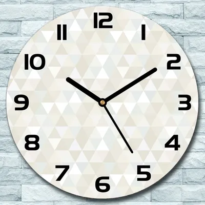 Produktbild von Wanduhr aus Glas Rund fi 30 Dreieck gold grau Quarz Deko Schlafzimmer Büro