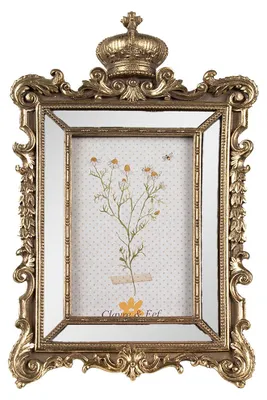 Produktbild von Clayre & Eef Bilderrahmen 10x15 cm Goldfarbig Polyresin