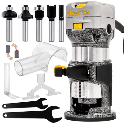 Obrázok produktu pre Horní fréza 800 W BESTEN B00025336, ručná fréza, s frézami, drevo
