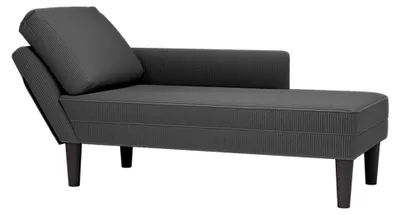 Produktbild von Chaiselongue mit Kissen in Dunkelgrau aus Cordstoff