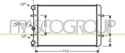 Produktbild von PRASCO AD016R002 Kühler Wasserkühler Motorkühler für VW Golf IV Schrägheck (1J1) GOLF III (1H1) Golf IV Variant (1J5) für AUDI A3 Schrägheck (8L1)
