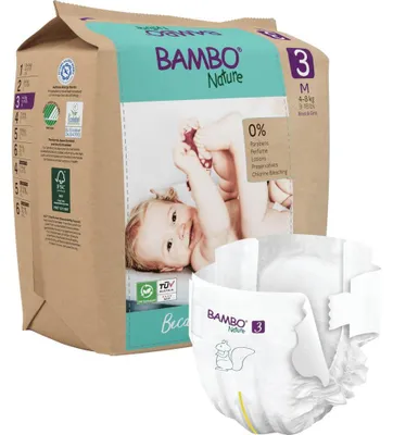 Image de Bambo Nature, taille 3, 4-8 kg, emballage papier | Paquet (28 pièces)