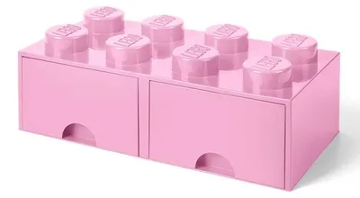 Image de Boîte de rangement LEGO 2x4 avec tiroirs, rose