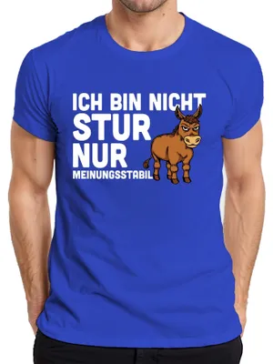 Obrázek produktu pro Not stubborn just opinionated funny donkey saying humour gift pánské tričko, modré, XXL