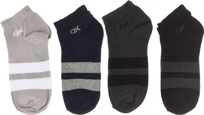 Immagine prodotto di Confezione da 4 calzini da uomo OX, calzini corti da uomo, cotone, stampati.
