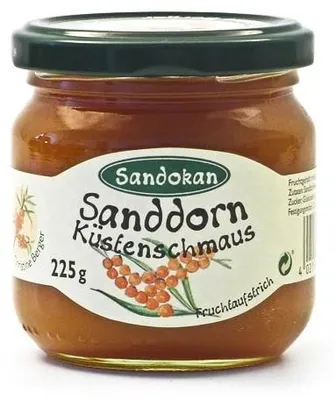 Produktbild von Sanddorn Küstenschmaus Fruchtaufstrich mit Rum (225 g)