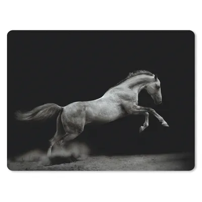 Produktbild von MuchoWow® Mauspad Mousepad Pferd - Sand - Schwarz 40x30 cm - Mousepads - Maus Mat - Pad - Mausunterlage - Anti Rutsch