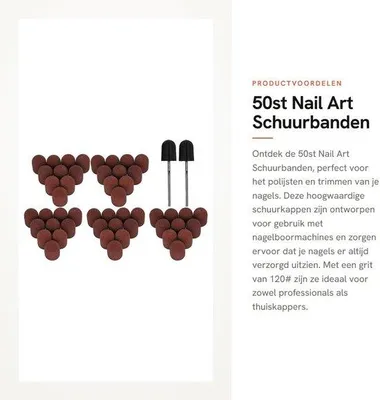 Produktbild von 50 Schleifbänder für Nageldesigngeräte - Nagelpoliermaschine - Perfekt für Maniküren - Körnung 120 - Schleifaufsätze für Nagelbohrer - Ideal für Nagel...