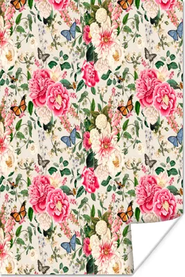 Produktbild von MuchoWow® Poster Blumen - Frühling - Insekten 120x180 cm - Kunstposter