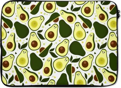 Produktbild von MuchoWow® Laptop Hülle 13 Zoll Muster - Avocado - Frucht Laptoptasche - Laptophülle - Sleeve - Rundumschutz