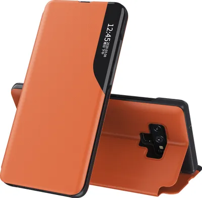 Image de Etui pour Galaxy Note 9, Smart View Window Flip StandPolyuréthaneLeather Protective Case for Samsung Galaxy Note 9 Orange
