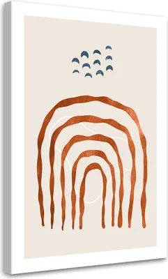 Produktbild von Leinwandbild Regenbogen im Boho-Stil 100x70 Feeby Beige bild für die wand bereit zum aufhängen