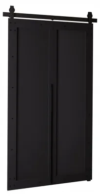 Produktbild von KierMoebel Schiebetür Komplettset QUDIO M2 Schwarz 96x205x3,2 cm Wohnzimmer Schiebetür