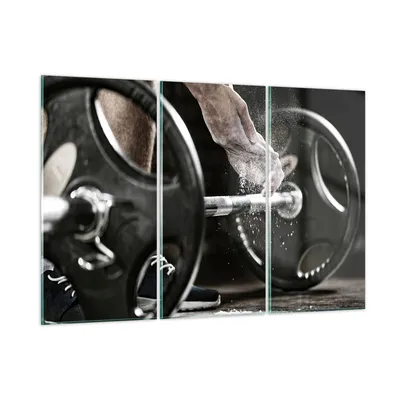 Produktbild von Bilder auf glas - Sport athlet anheben fitness - 105x70cm - Glasbilder - Wandbilder - Kunstdruck - zum Aufhängen bereit - Wanddekoration aus Glas - Glas Bilder - Wandbild auf Glas - GCE105x70-2931