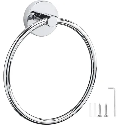 Produktbild von Handtuchring Edelstahl gebürstet Silber Wandmontage Badezimmer Küche