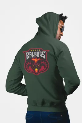 Produktbild von D&B Unisex Hoodie ZIPMO00102 Balrogs Waldgrün-Größe S