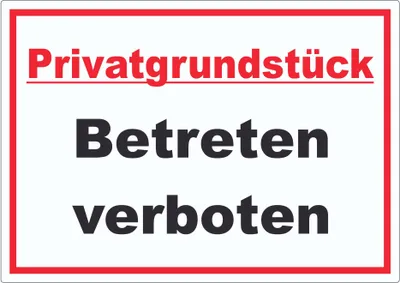 Produktbild von Privatgrundstück Betreten verboten Aufkleber A9 (37x52mm)
