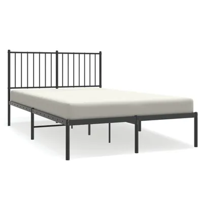 Zdjęcie produktu dla Metalowa Rama Łóżka Z Wezgłowiem, Czarna, 120X200 Cm Lumarko!