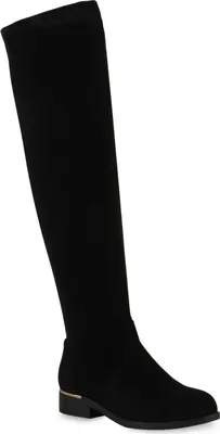 Produktbild von Mytrendshoe Gefütterte Damen Overknees Metallic Winter Stiefel 812267, Farbe: Schwarz, Größe: 37