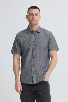 Immagine prodotto di Blend BHAban Camicia da uomo in lino Camicia a maniche corte Misto cotone Vestibilità regolare