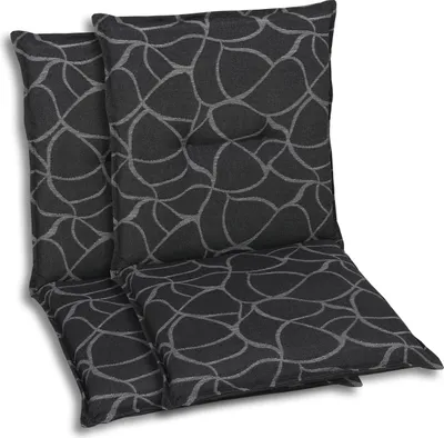 Produktbild von GO-DE Textil, Sesselauflage Niederlehner, 2er-Set, Farbe: anthra, Maße ca.: 100 cm x 50 cm x 7 cm