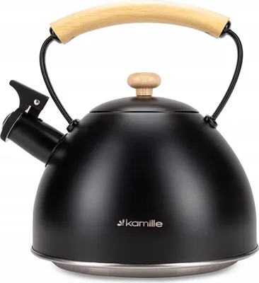 Obrázek produktu pro Konvice čajník nerez/lak 2,5L KAMILLE indukce, černá