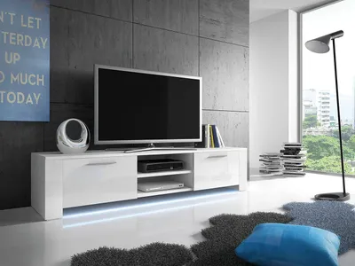 Immagine prodotto di Tavolino per TV con illuminazione a LED FERNS 9 - bianco / bianco lucido