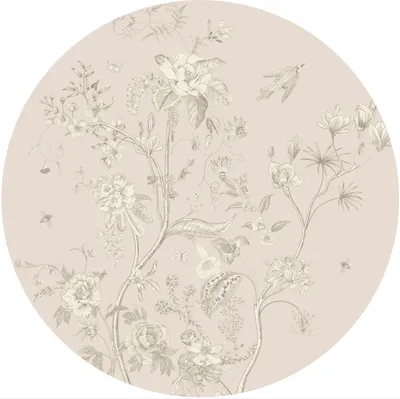 Produktbild von Sanders & Sanders selbstklebende runde Tapete Blumenmuster Beige Ø 140 cm