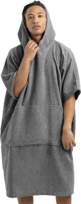 Produktbild von HOMELEVEL Badeponcho Damen und Herren - Surf Poncho aus 100% Baumwolle - Tuch für Erwachsene - Unisex Bademantel - Badetuch mit Kapuze
