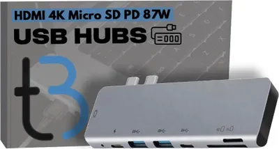 Produktbild von HUB USB-C ADAPTER HDMI 4k Micro SD Power Delivery PD 87W